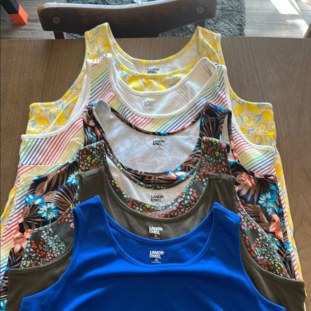 Lands' End women’s 3x Tank Top Collection lot of 6